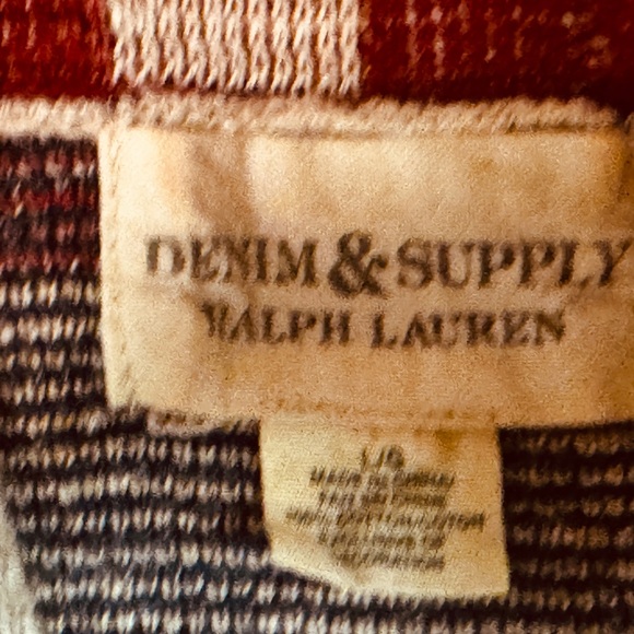 Ralph Lauren American Flag Denim & Supply Cardigan Sweater Vintage Large - Picture 9 of 10